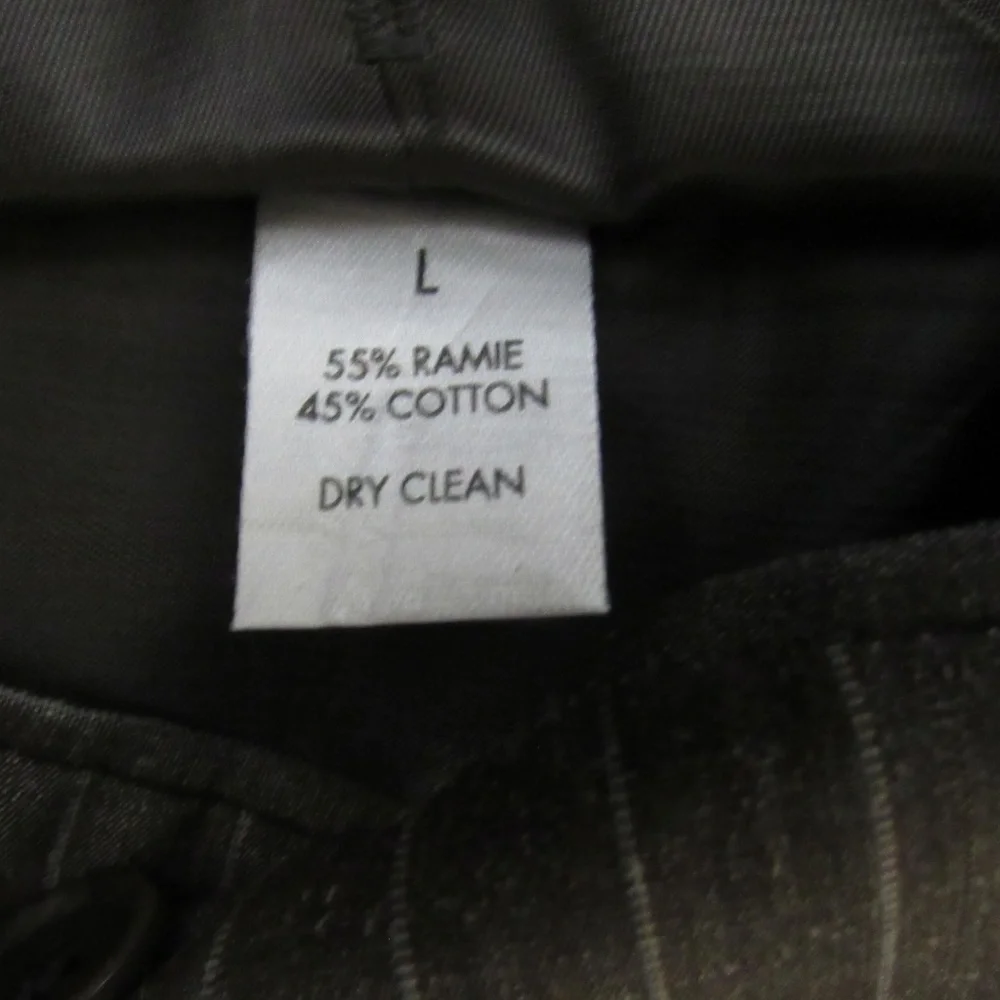 Calvin Klein Brown‎ Stripe Ramie Cotton Blazer